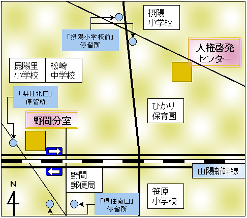 野間分室の周辺地図