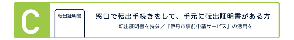 窓口で転出手続きをして、手元に転出証明書がある方