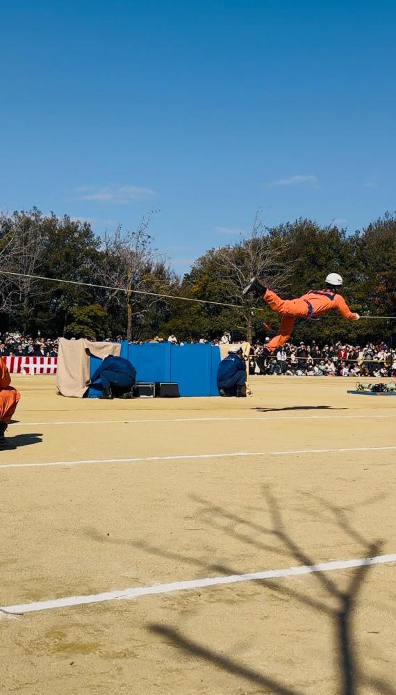 消防出初式の消防職員による訓練
