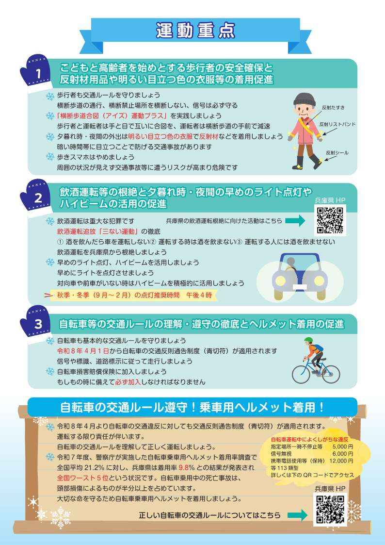 年末の交通事故防止運動チラシ裏