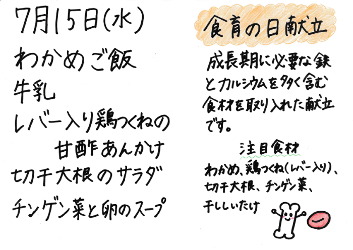 献立説明