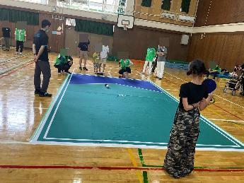 こども審判によるボッチャ体験の様子