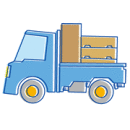 荷物を運搬するトラックのイラスト