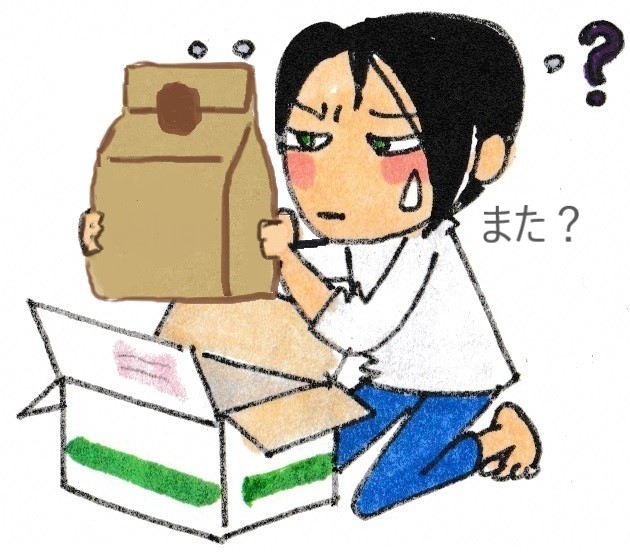 同じ商品が届き不審に思うイラスト