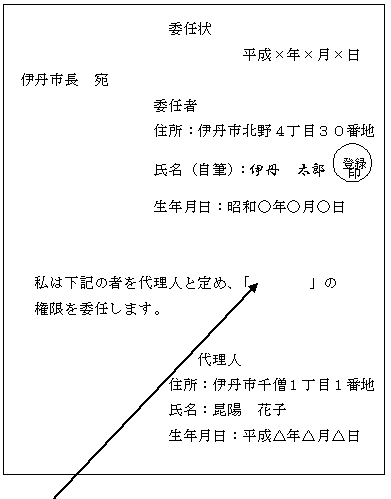 委任状の例（画像）