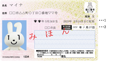 マイナンバーカードの見本画像です。