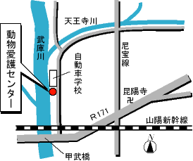 兵庫県動物愛護センターの周辺地図