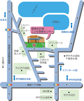 阪神北こども急病センターの地図