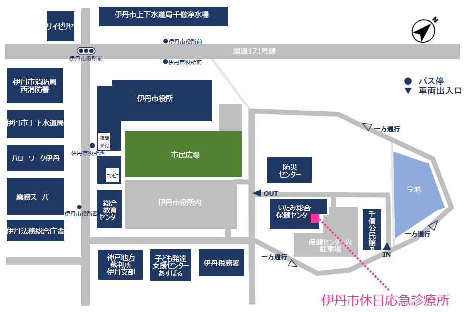 休日応急診療所周辺地図