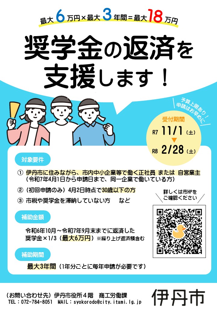 奨学金返済支援制度のちらし（表）