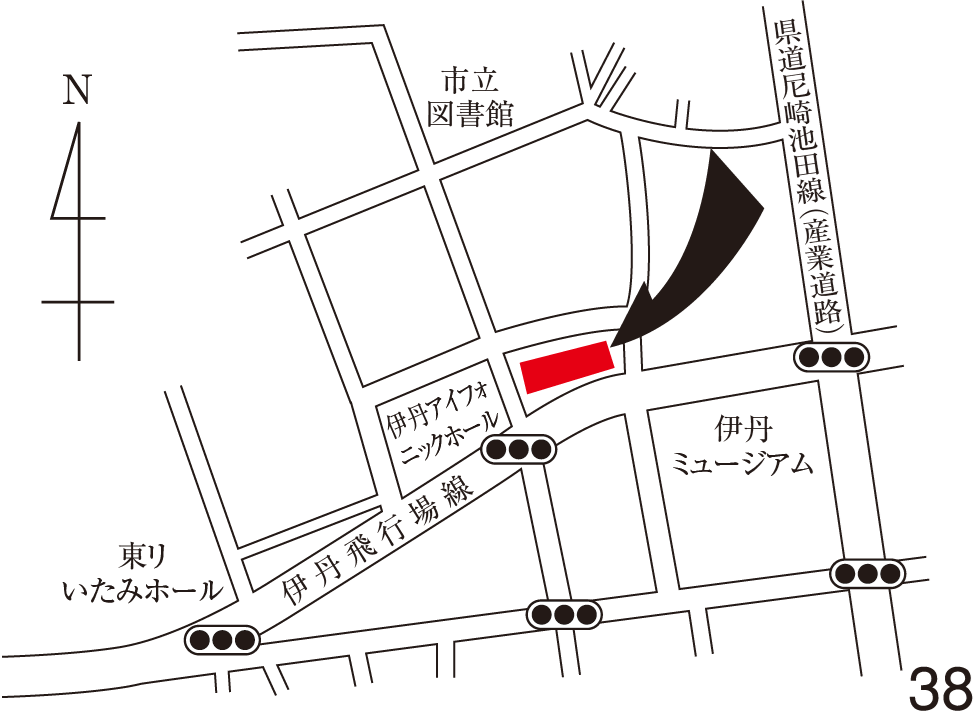 伊丹商工プラザ付近の地図画像