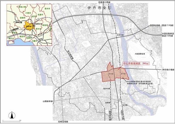 都市再生整備計画の区域の図