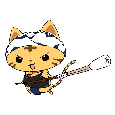 たみにゅーがなぎなたをしているイラスト