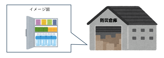 防災倉庫の様子の素材画像です