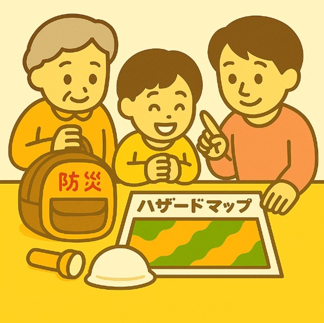 防災マップを確認している人の図
