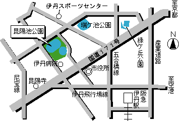 昆陽池公園の周辺地図