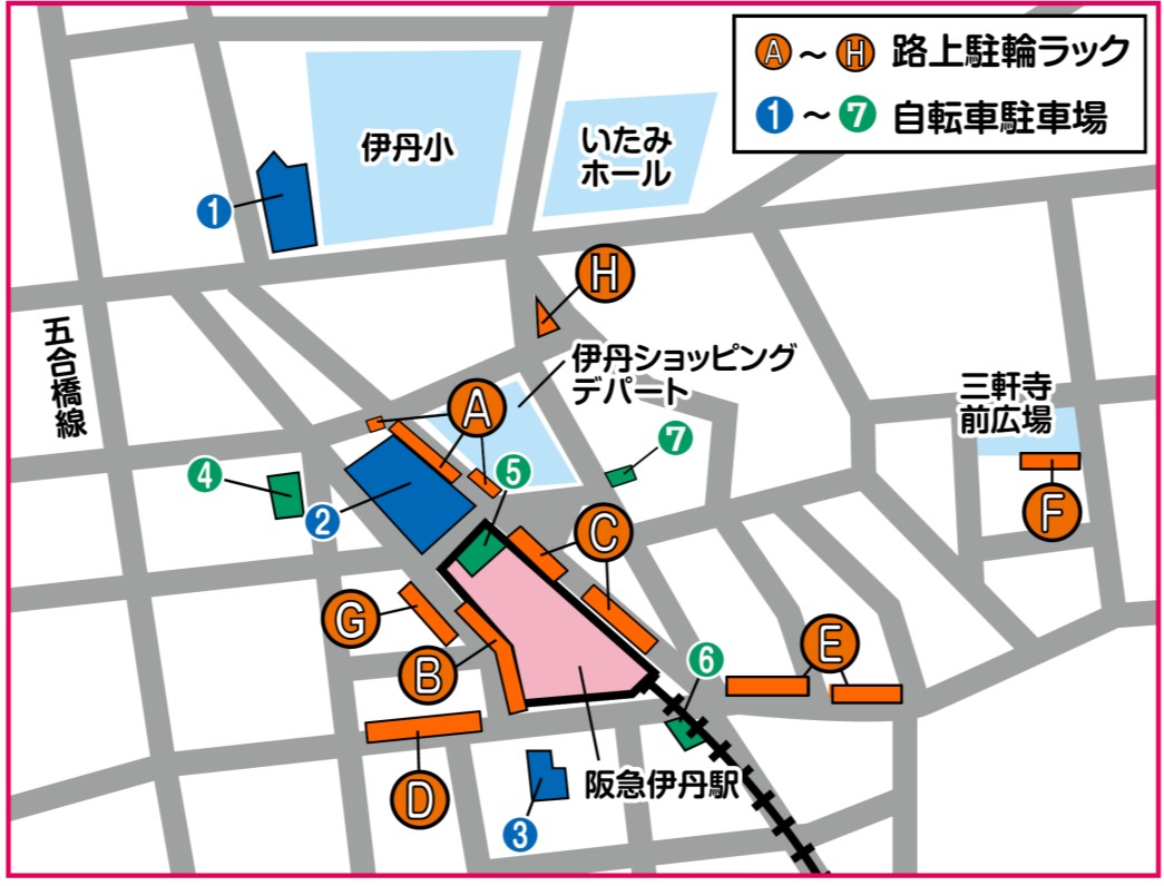 路上駐輪場ラックマップ